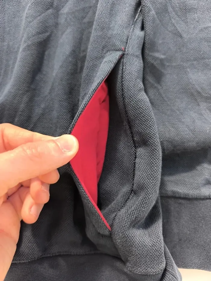 Sweat 1/4 zippé bleu marine logo blanc grosse tâche devant taille M Ralph Lauren homme - photo numéro 11