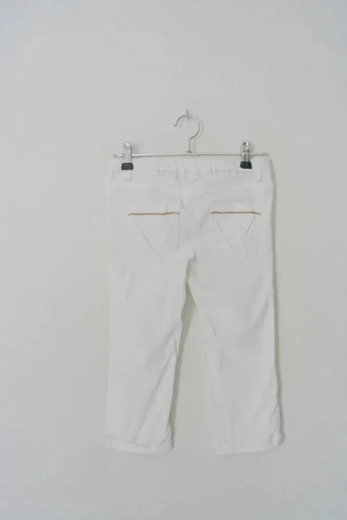 Jeans pantacourt blanc cassé Kiabi, taille 8 ans - photo numéro 4
