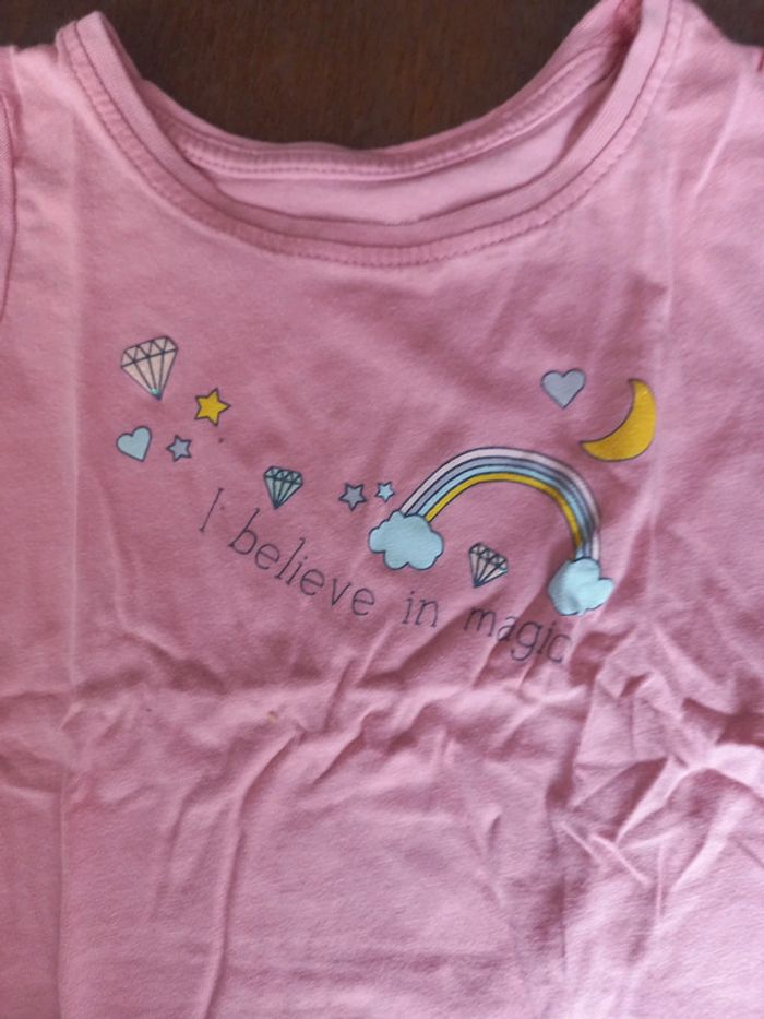 T-shirt rose manches courtes  young dimension 36mois 98cm - photo numéro 3
