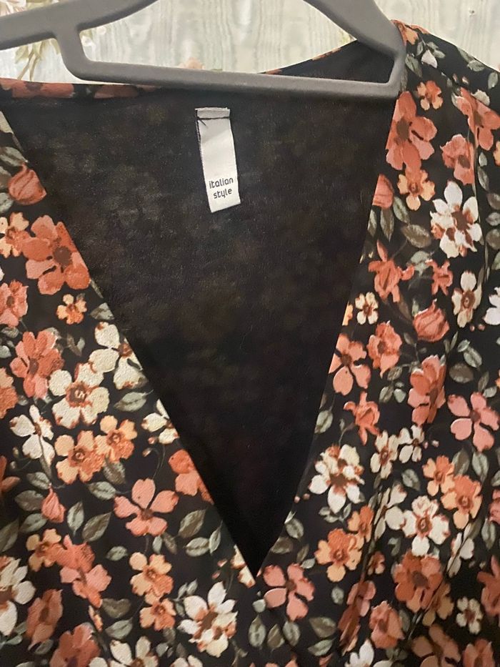 Robe fleurie marron - photo numéro 2