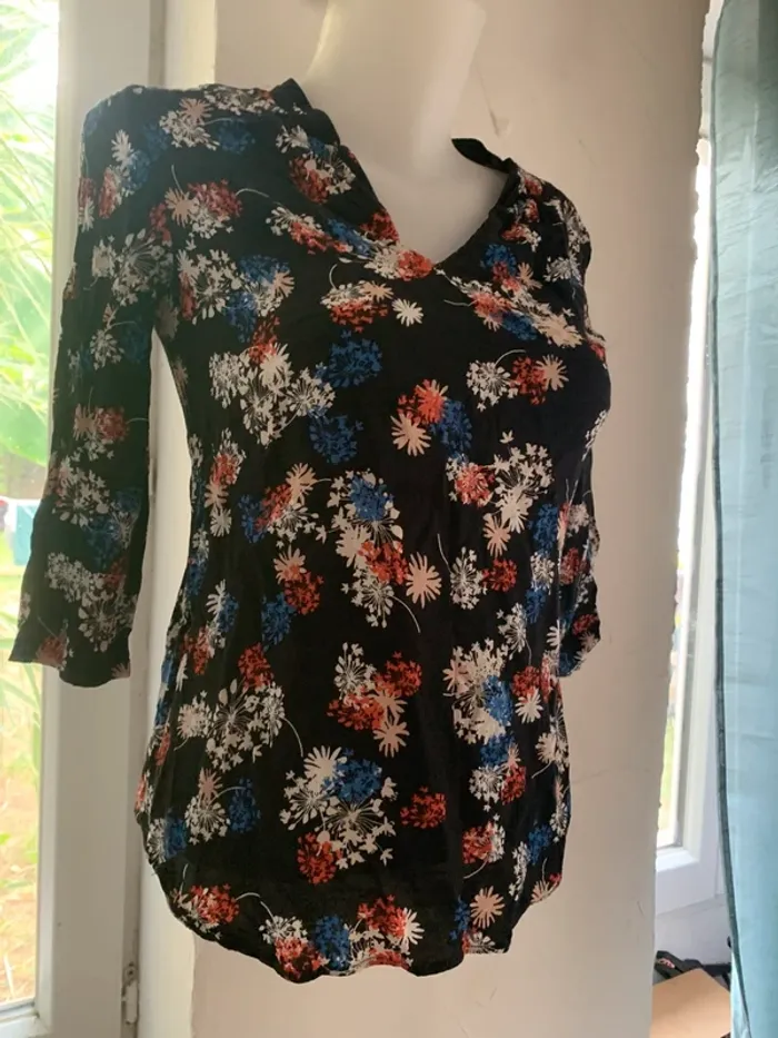 Blouse fleurie Comptoir des cotonniers tailke36manches 3/4 - photo numéro 3