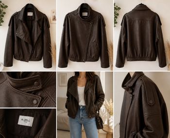 Veste effet cuir marron foncé K-ZELL femme T L