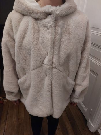 Manteau Mango cuir noir et marron