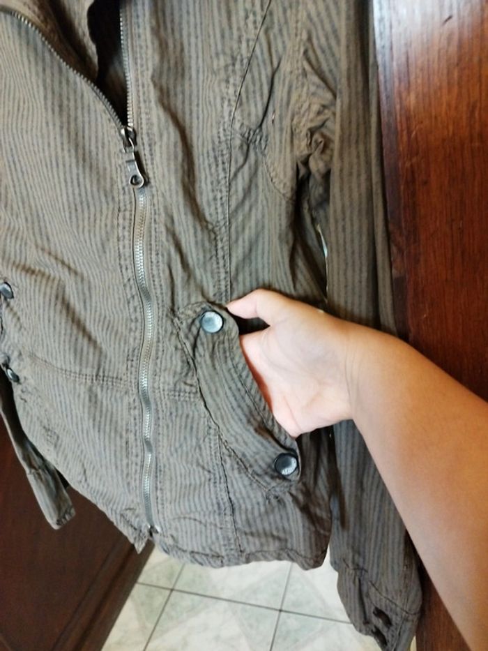 Veste blazer rayures marron vintage y2k M/38 - photo numéro 11