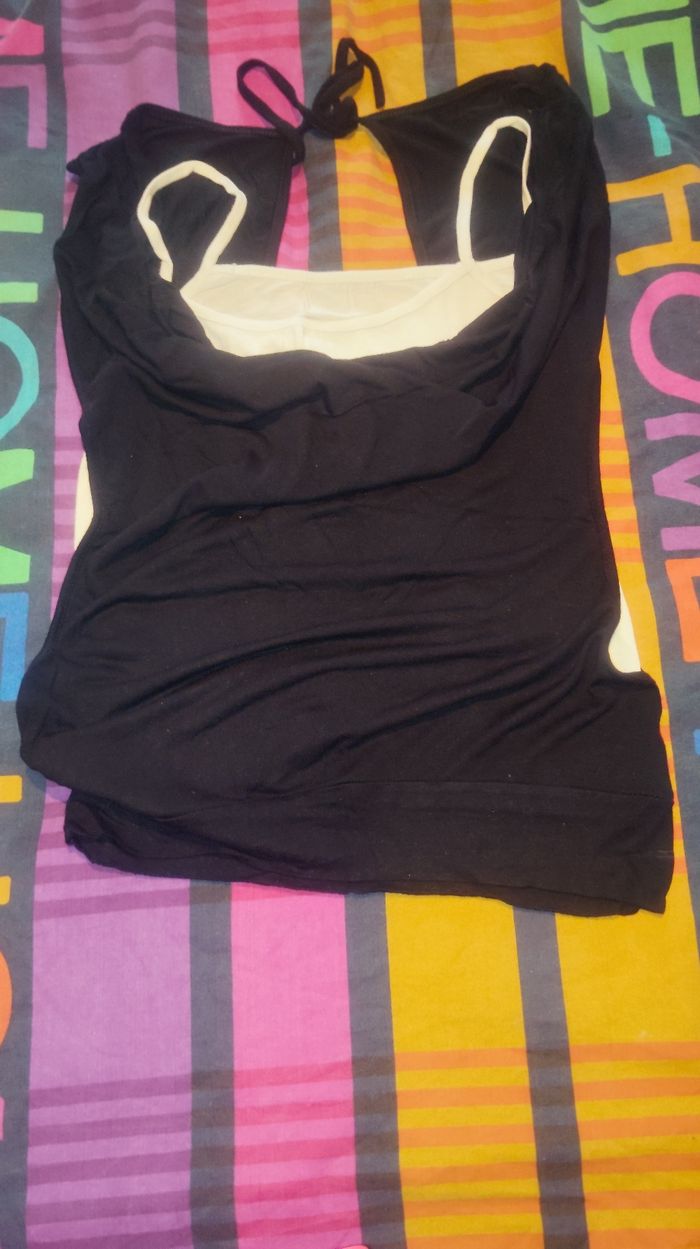Debardeur 2 en 1 noir et blanc taille 36/38 - photo numéro 3