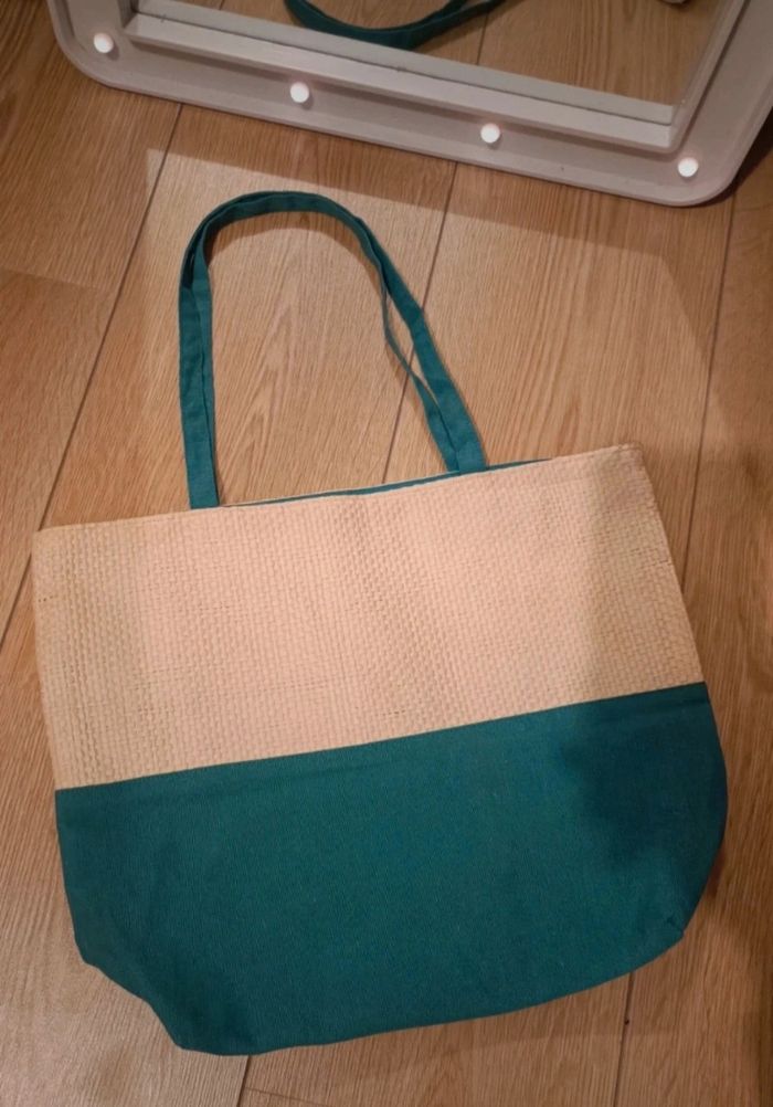 Sac d'été, bleu et écru, léger, neuf - photo numéro 2