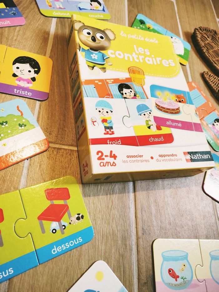 🐰Coffret Puzzles 2 en 1 les contraires marque Nathan - photo numéro 2