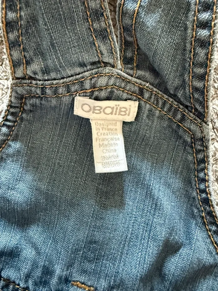 Salopette pantalon jeans obaibi (3mois) - photo numéro 3