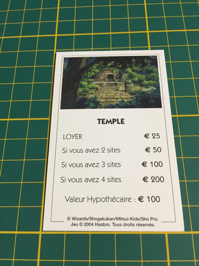Carte Temple pièce détachée Monopoly Duel Masters Hasbro Parker Wizards #A64