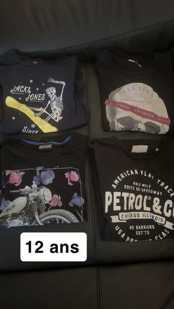 Lot 4 t-shirts 12 ans