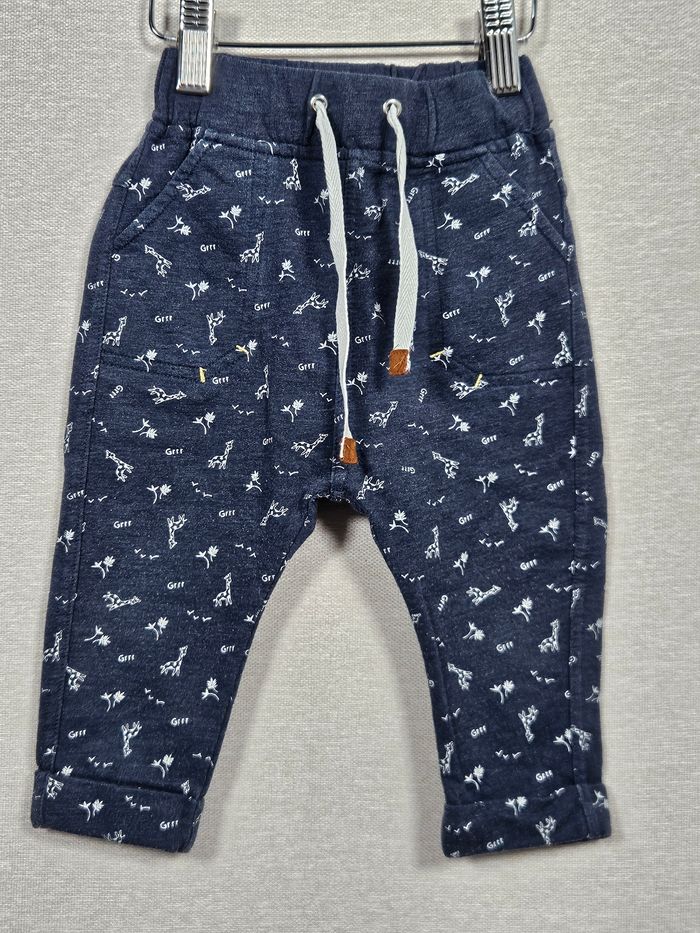 Pantalon bleu marine tape à l'œil 12 mois 74 cm - photo numéro 1