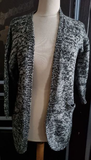 Cardigan blanc à reflet noir taille S Jennyfer