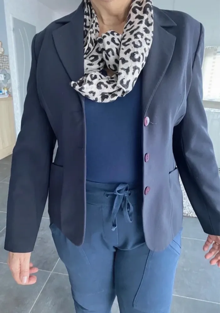 Veste blazer Kookai 42 bleu marine - photo numéro 5