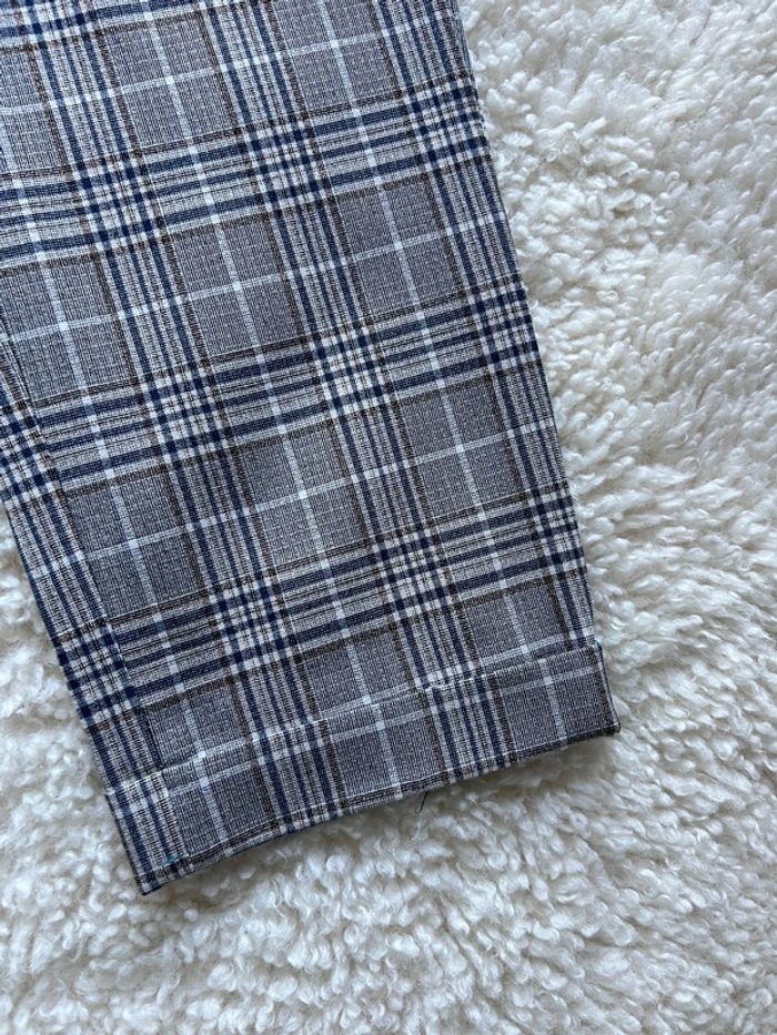 Pantalon à carreaux marron Zara - photo numéro 4