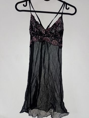 Nuisette transparente noir extensible taille unique
 