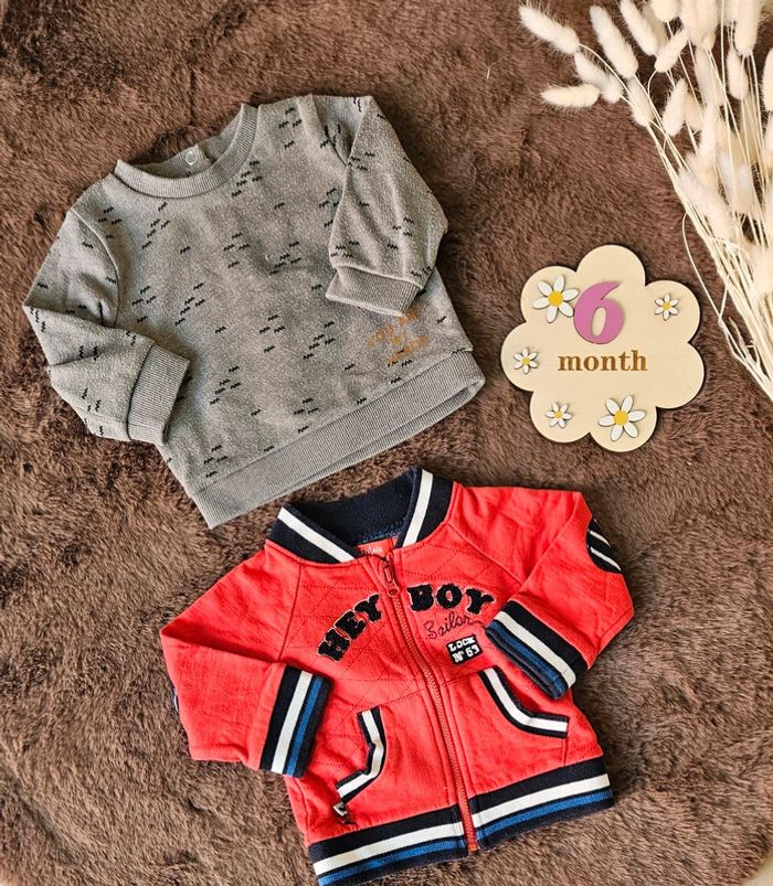 Lot de 2 pull et Blazer garçon hey boy 6 mois tissaia