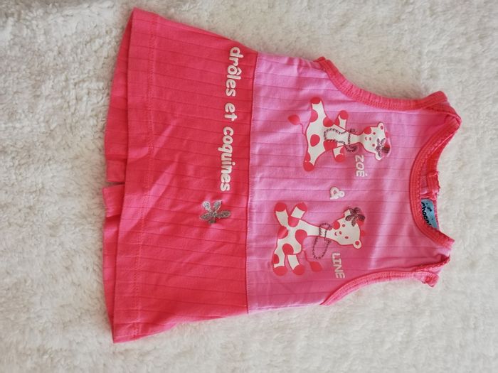 Robe fille rose chocolatine 1 mois