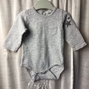 Body t-shirt gris 6 mois DPAM