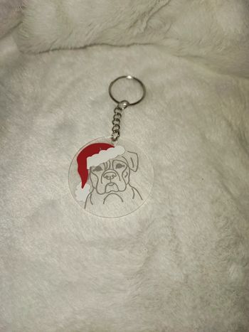 Porte clefs chien de noël