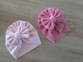 Bonnets turban rose 0-6mois