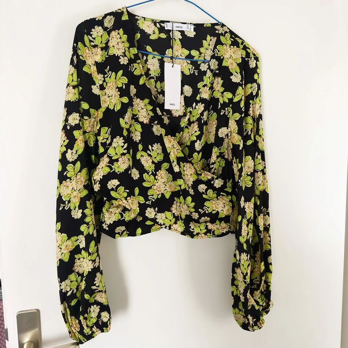 Blouse cache coeur à fleurs - Mango