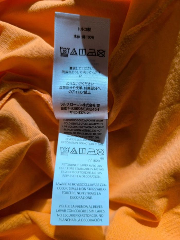 T-shirt Ralph Lauren - Col rond - logo brodé - Corail (orange) - Taille S - photo numéro 8