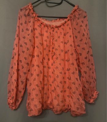 Haut corail et violet manches longues