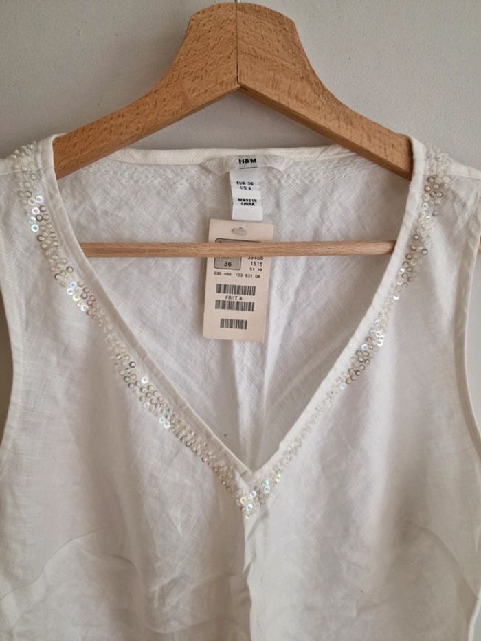 Débardeur lin taille 36 femme h&m - photo numéro 2