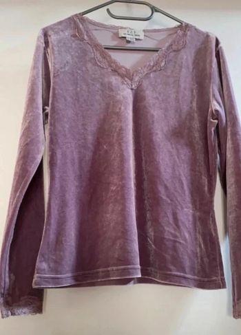 Haut T-shirt vintage en velours, taille 42 44 mais correspond plus à un 38 40 marque 123 maison 123