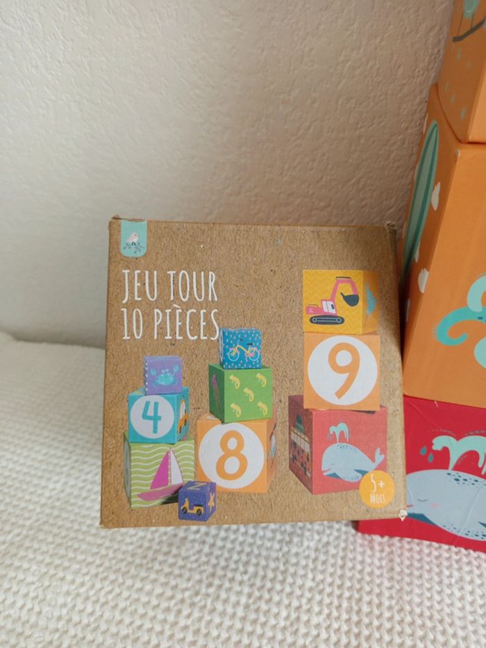 Jeu tour cubes empilables 10 pièces - photo numéro 4