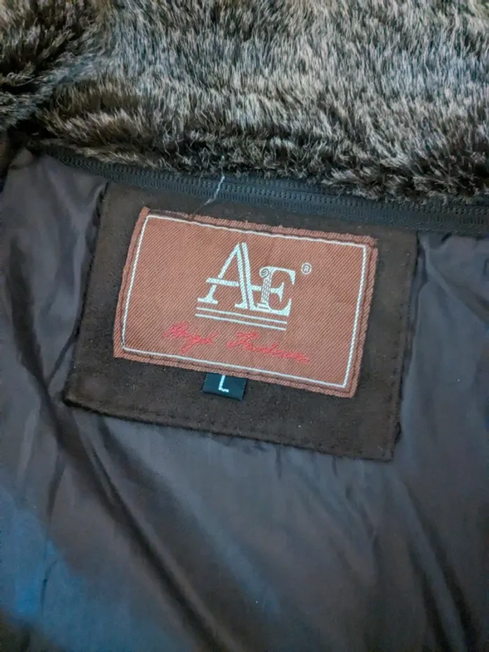 Manteau long Vintage AE High Fashion - Marron fourrure beige. - photo numéro 5