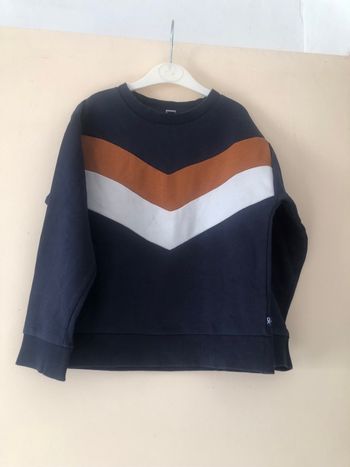 Pull Okaidi 6 ans marine blanc marron
