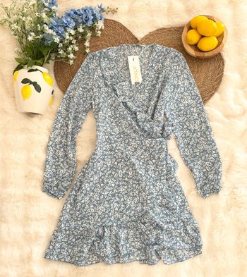 Robe bleue à motifs portefeuille taille 36 Only