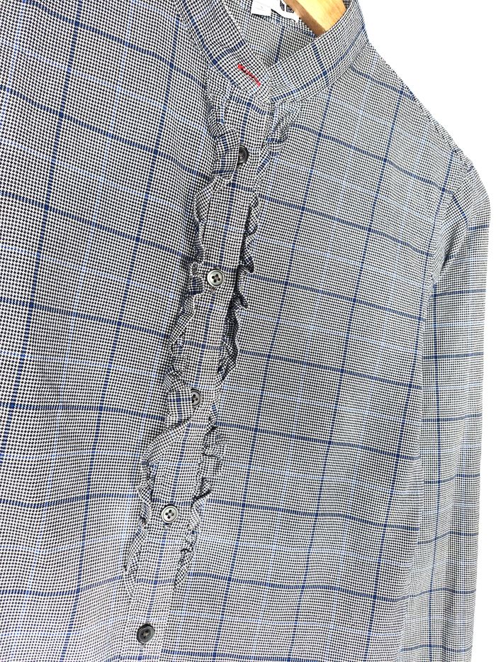 Chemise Ines de la Fressange x Uniqlo Carreaux Gris & Bleu - Taille S - photo numéro 2
