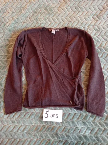 Gilet cache-coeur marron 5 ans