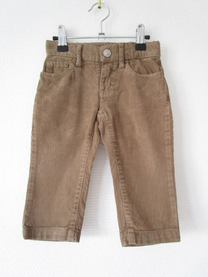Pantalon beige velours Benetton 12 mois TBE - photo numéro 2