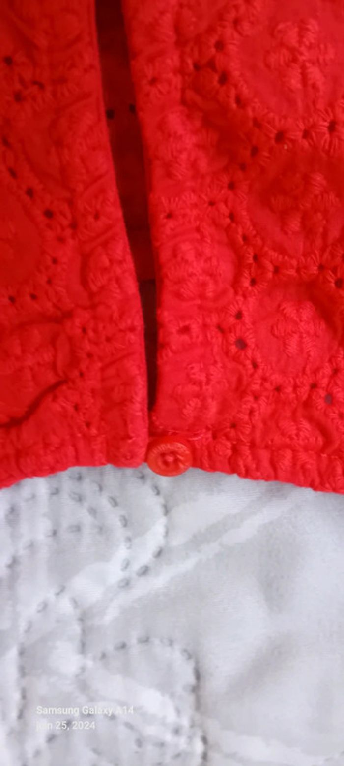 Tunique débardeur avec broderies rouge fille 10 ans vert baudet - photo numéro 8