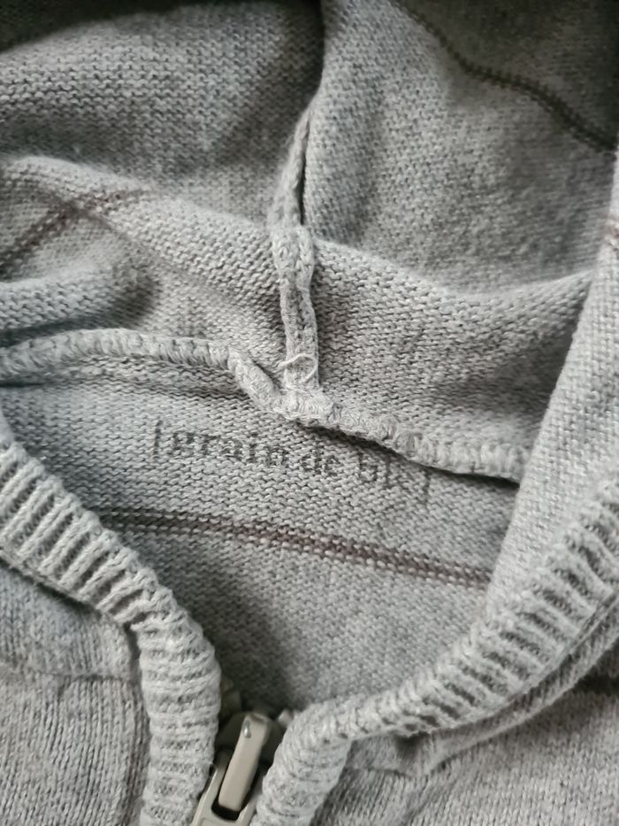 Gilet à capuche gris - 12 mois - photo numéro 6