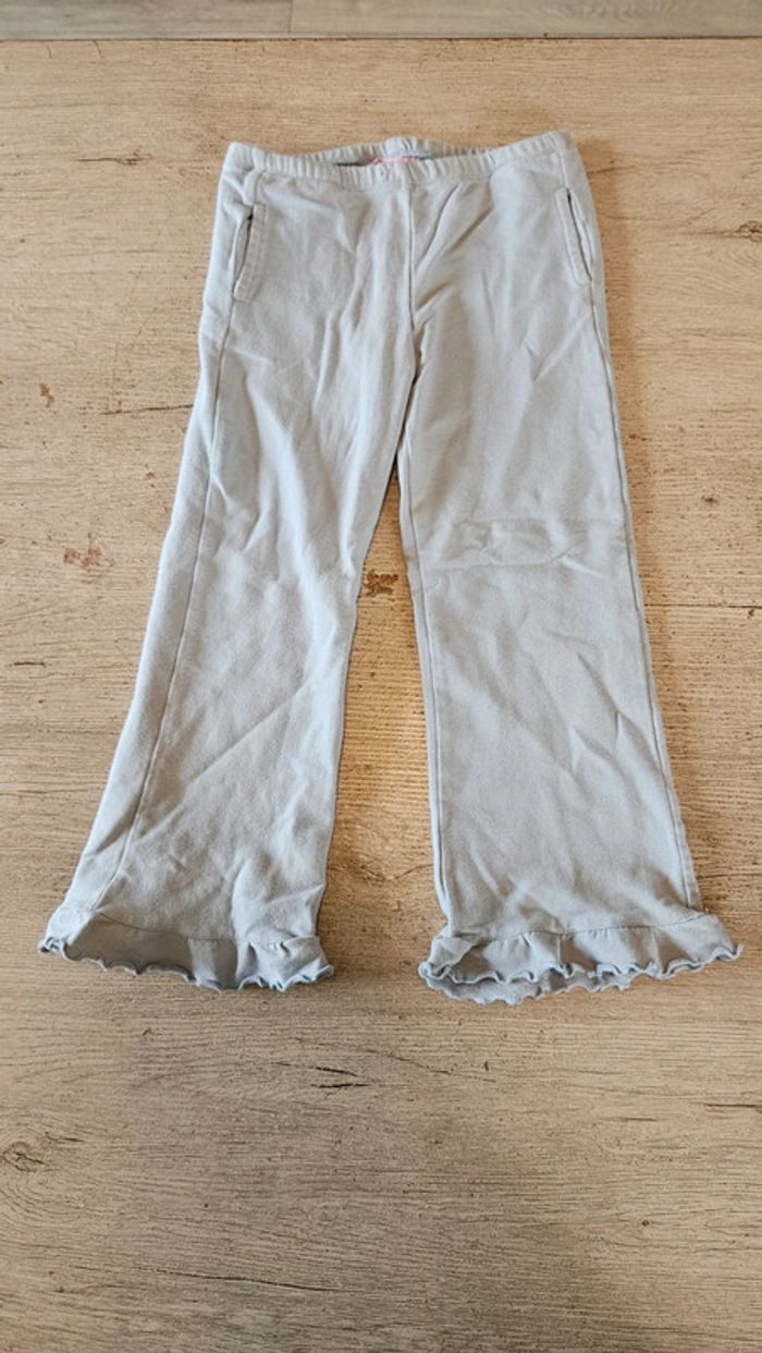 Legging gris clair légèrement évasé, avec poche et froufous dans le bas, Mini chine, 6 ans