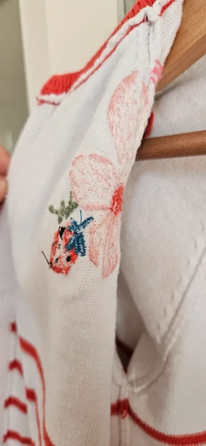 Cardigan rayé blanc et rouge Catimini - photo numéro 10