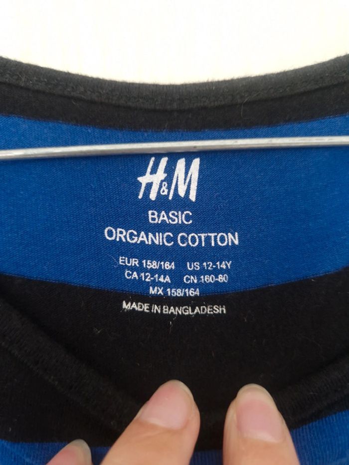 Jolie tunique rayer bleu et noir manche 3/4 h&m 12 ans - photo numéro 4