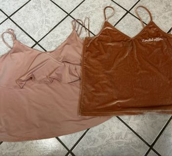 Lot de 2 tops rose et rouille – H&M & JBC – Tailles S/M - Très bon état