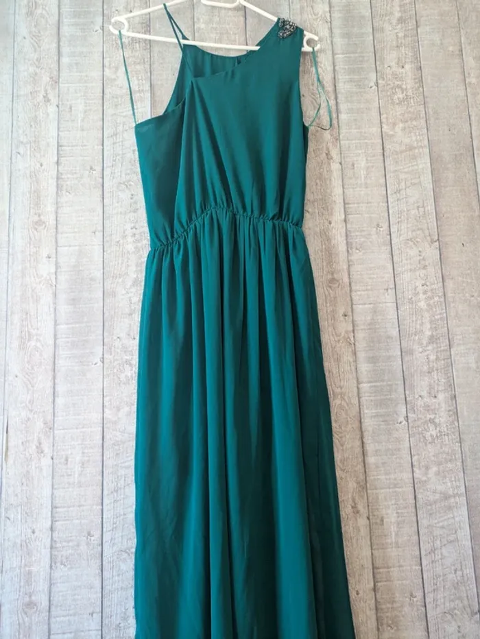 Robe longue Zara verte 36 - photo numéro 5