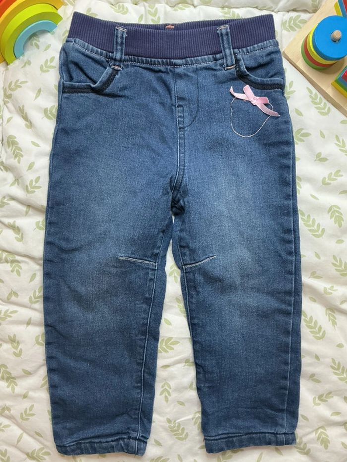 Jean bleu doublé mes petits cailloux 24 mois - photo numéro 3