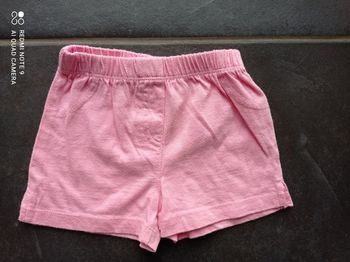 Short rose été fille, in extenso, taille 9 mois