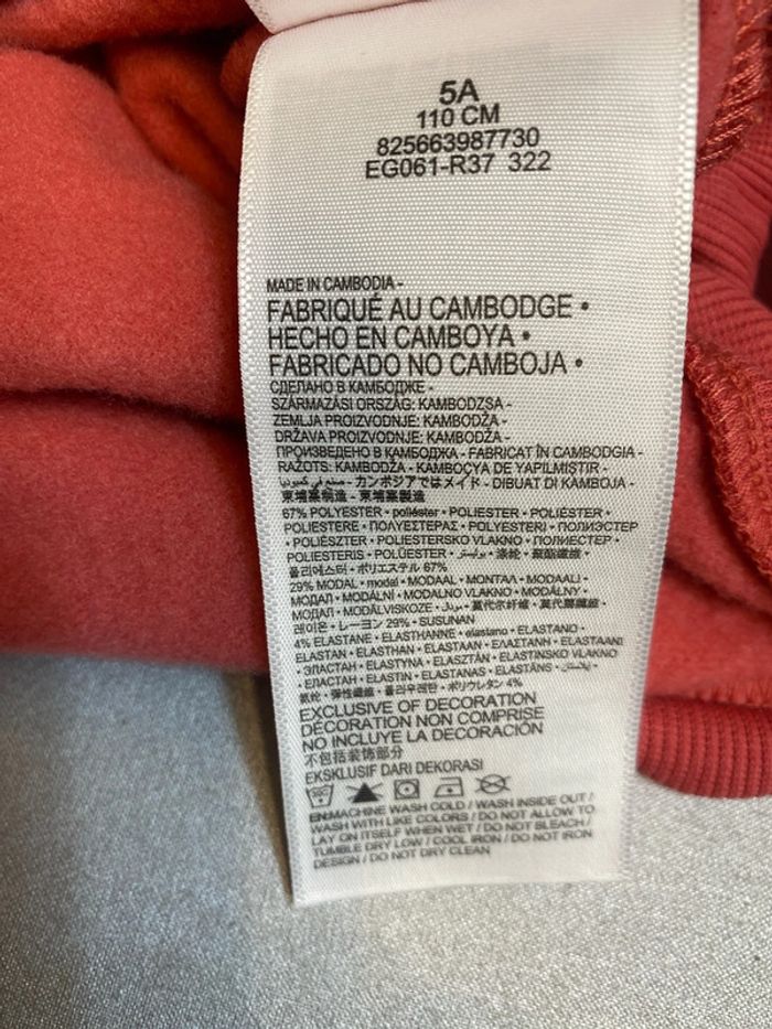 Sweat orangé/bordeaux Levi’s taille 5 ans neuf - n21m - photo numéro 6