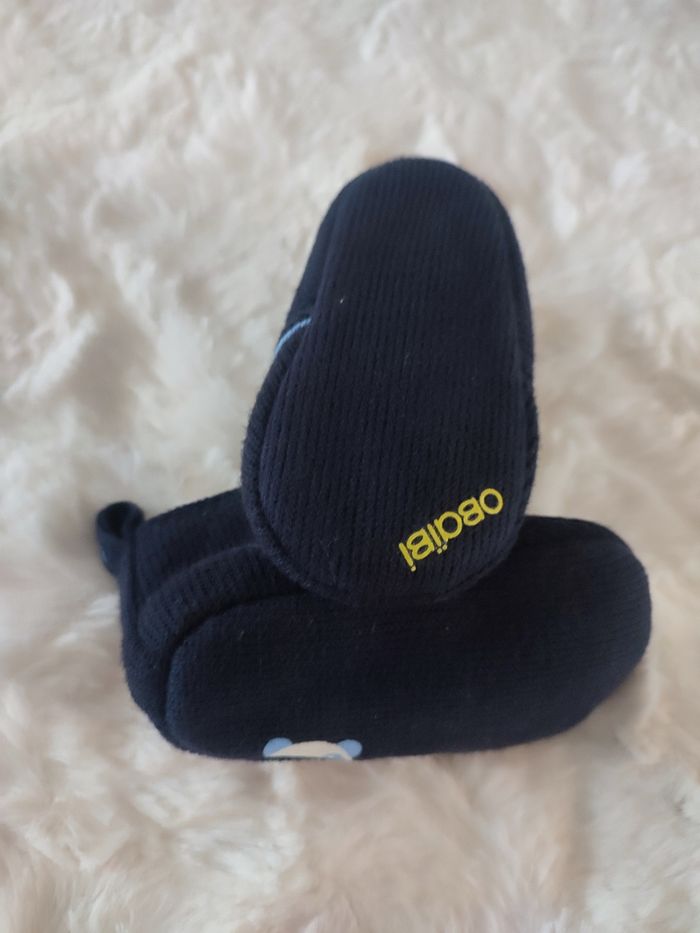 Chaussure bleu marine en velour obaibi taille 17 - photo numéro 2