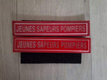 Lot de 2 Écussons / Bandes PVC "Jeunes Sapeurs Pompiers" (JSP)