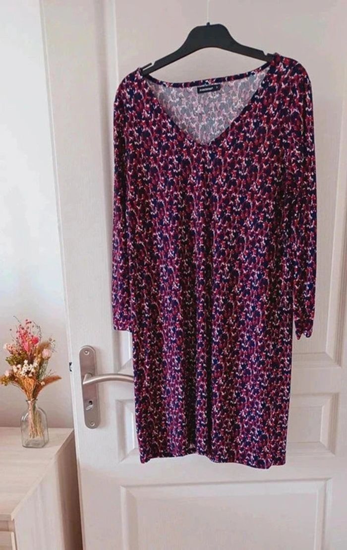 Robe femme nuances bleu marine et bordeaux