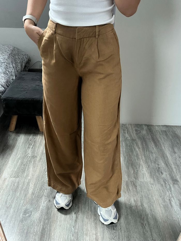 Pantalon fluide marron – Camaïeu - photo numéro 3